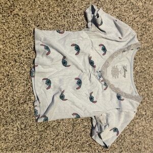Disney Kids Stitch Pattern Tee - Light Gray